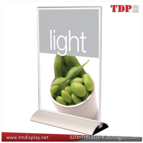 acrylic table stand menu holder a5 size acrylic menu holder A5 & A4 Aluminium Curved base Menu Holder
